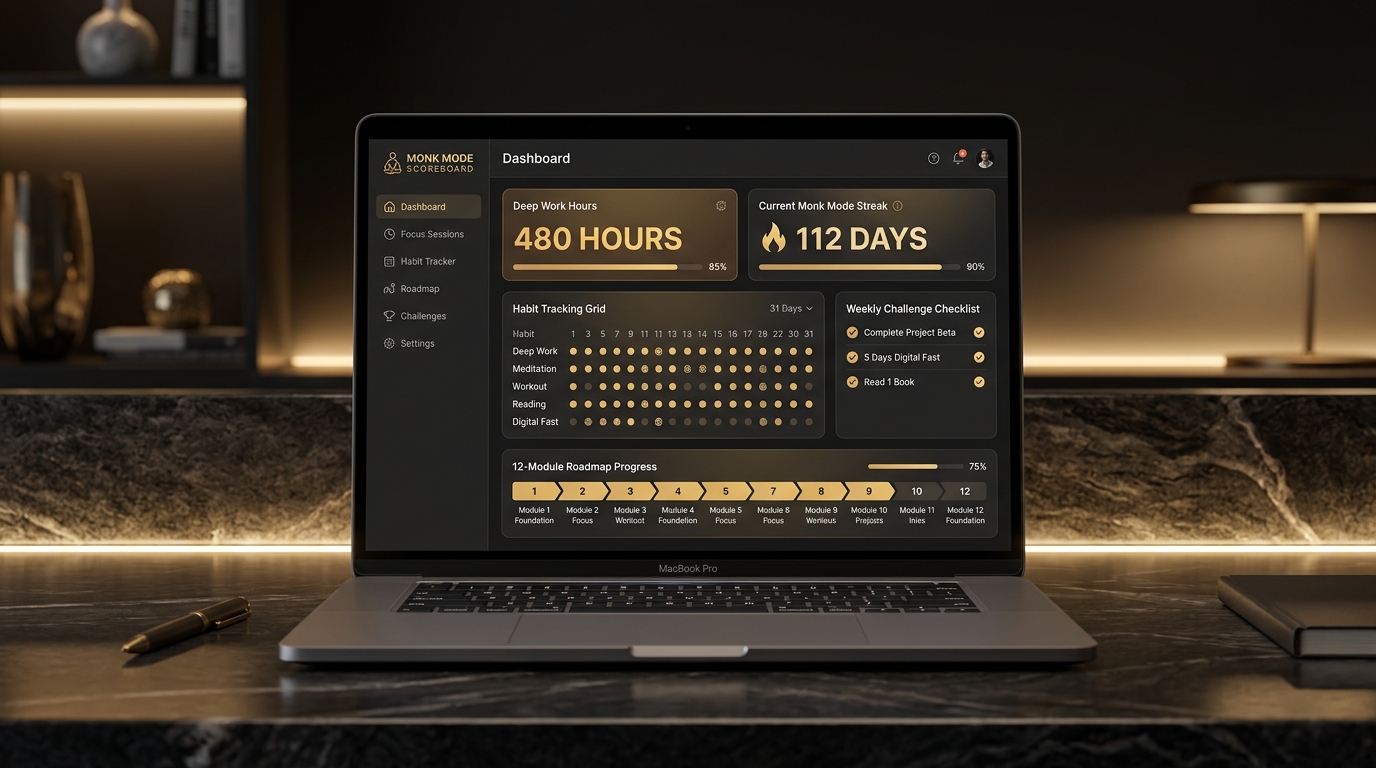 Monk Mode Scoreboard Interactive Dashboard